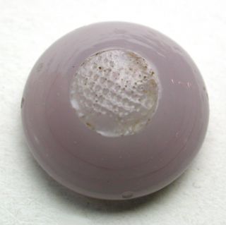 Antique Charmstring Glass Button Scarce Opaque Lavender Color Swirl Back photo