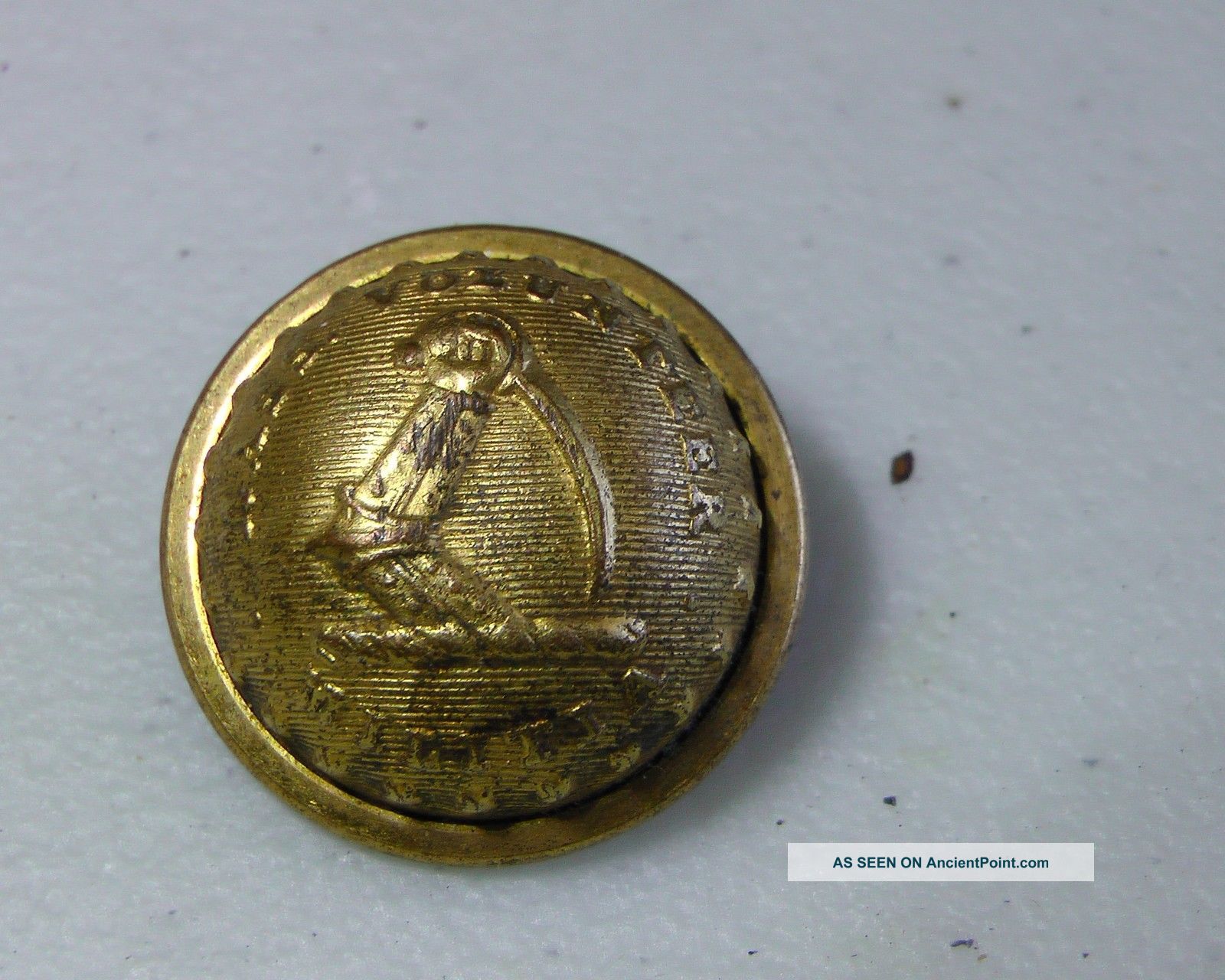 Massachusetts Volunteer Militia Uniform Button Arm/sword Robinson Maker 1835 - 45 Buttons photo