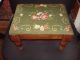 Antique Early To Mid 1900 ' S Needlepoint Footstool 1900-1950 photo 1