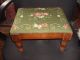 Antique Early To Mid 1900 ' S Needlepoint Footstool 1900-1950 photo 2