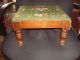 Antique Early To Mid 1900 ' S Needlepoint Footstool 1900-1950 photo 3