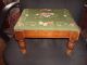 Antique Early To Mid 1900 ' S Needlepoint Footstool 1900-1950 photo 4