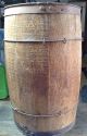 Antique Primitive Rustic Small Wood Nail Barrel Keg 18 1/4 