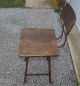 Primitive Industrial Stool Metal Drafting Machinist Shop Steampunk Decor Solid 1900-1950 photo 2