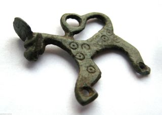 C.  800 A.  D British Found Viking Period Ae Bronze Zoomorphic - Lynx Amulet Pendant photo