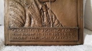 1920 President Theodore Roosevelt Bronze Bas Relief James Fraser Plaque Antique photo