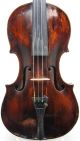 Old Antique German Violin With Great One Piece Back - String photo 1