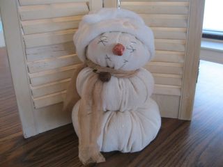 Primitive Doll Snowman Rustic Shabby Cottage Chic Country Debbiesfromtheheart photo