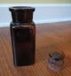 Antique Amber Label Under Glass Soda Bicarbonate Apothecary Bottle Bottles & Jars photo 3
