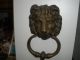 Vintage Harrogate Lion Brass Head Door Knocker And Striker England Door Bells & Knockers photo 2