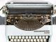 Vintage Nippo Elgin Collegiate Portable Typewriter Powder Blue Gull Wing Covers Typewriters photo 2