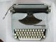 Vintage Nippo Elgin Collegiate Portable Typewriter Powder Blue Gull Wing Covers Typewriters photo 7