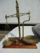 Vintage Birmingham Brass Balance Scale With Wood Base.  Rare Scales photo 1