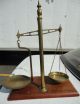 Vintage Birmingham Brass Balance Scale With Wood Base.  Rare Scales photo 2