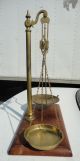 Vintage Birmingham Brass Balance Scale With Wood Base.  Rare Scales photo 3
