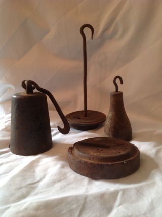 Vintage Antique Cast Iron Scale Weights Industrial Steampunk Assorted photo