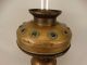Antique Art Nouveau Era Jeweled Brass Converted Arabian Style Oil Lantern Lamp Lamps photo 3