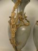 Pair (2) Antique Victorian Style Bronzed Ormolu Porcelain Mantel Garniture Vase Vases photo 5