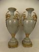 Pair (2) Antique Victorian Style Bronzed Ormolu Porcelain Mantel Garniture Vase Vases photo 6