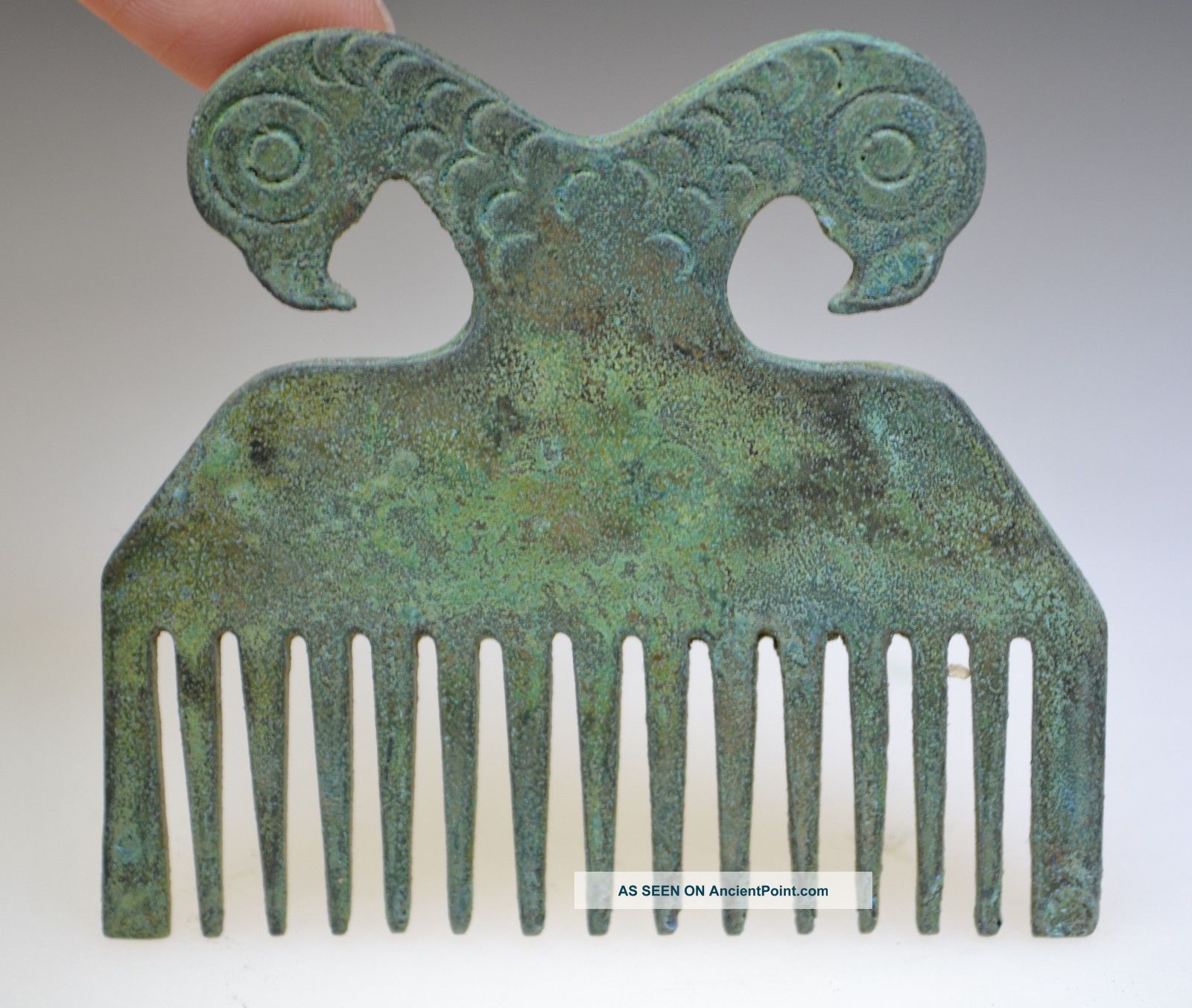 Roman Bronze Zoomorphic Comb Eagle Heads Roman photo