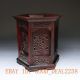 Old Chinese Hardwood Hollow Handwork Carved Hollow Out Hexagonal Shape Brush Pot Brush Pots photo 1