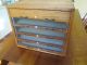 Antique 5 Drawer Glass Front Country Store Spool Cabinet Thread Display Furniture photo 1