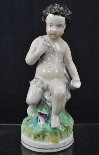 Antique Staffordshire Figurine Of A Young Bacchus 19th Century photo
