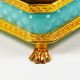 Antique French Light Turquois Opaline Glass Hinged Jewelry Box Casket Diamond Other Antique Glass photo 7