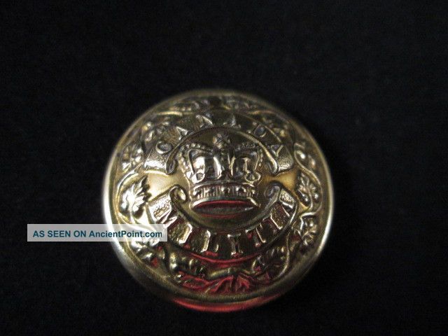 Striking Brass Canada Militia Button - Thomas Carlyle Aston Birmingham England Buttons photo