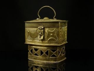 An Asante,  (ashanti),  Wrought Brass Kuduo Box. photo