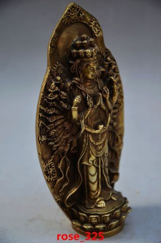 Chinese Brass Old Handwork Thousand - Hand Bodhisattva Statues photo