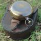 Antique Brass Push Button Sundial Pocket Compass Maritime Compass Stanley London Compasses photo 3