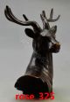 Collectible Decorated Old Handwork Copper Carved Big Delicate Deer Head Statue Other Antique Chinese Statues photo 1