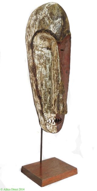 Fang Mask Ngil Society White And Red Face Gabon Africa Was $790 photo