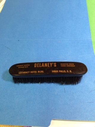 Advertising Clothes Brush Delaney ' S Cataract Hotel Sioux Falls Sd Antique 1920s photo