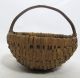 Antique Late 19th C Primitive Small Handwoven Gathering Buttocks Basket 11 Yqz Primitives photo 1