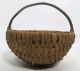 Antique Late 19th C Primitive Small Handwoven Gathering Buttocks Basket 11 Yqz Primitives photo 3