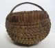 Antique Late 19th C Primitive Small Handwoven Gathering Buttocks Basket 10 Yqz Primitives photo 2