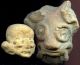 Pre - Columbian 2 Colima Demon Figure Heads,  Ca; 300 Bc - 100 Ad The Americas photo 1