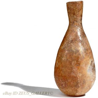 Ancient Roman Glass Unguentarium Flask Perfume Ointment Bottle photo