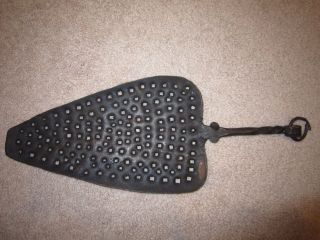 Very Old Antique Cheese Grater Hand Formed Cast Iron 18th 19th Century? Triangle photo