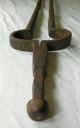 Fireplace Tongs Wrought Iron Antique Hand Forged Hearth Ember 1800s Hearth Ware photo 4