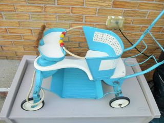 Vintage Mid Century 1950 ' S Taylor Tot Baby Stroller - Blue And White photo