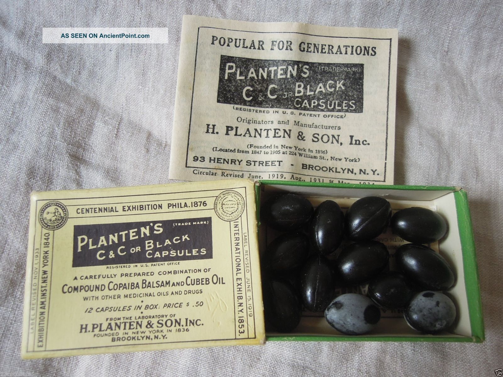 Antique Old Pharmaceutical Medicine Pills Box Bottle Vintage Apothecary Pharmacy Bottles & Jars photo