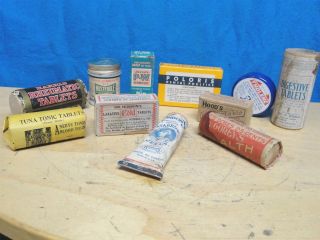 Vintage Early 1900 ' S (11) Mixed Medicines,  Suave ' S & Tablets Apothecary photo
