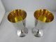 Lovely Cased Solid Silver Goblets - Richly Gilded - 390g London 1973/74 Cups & Goblets photo 1