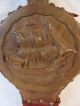 Antique Primitive 19c Folk Art Carved Wooden Fireplace Bellows Ship & Anchor Hearth Ware photo 1