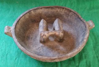 Rare Antique Bolivia Hand Carved Wooden Wedding Cup photo