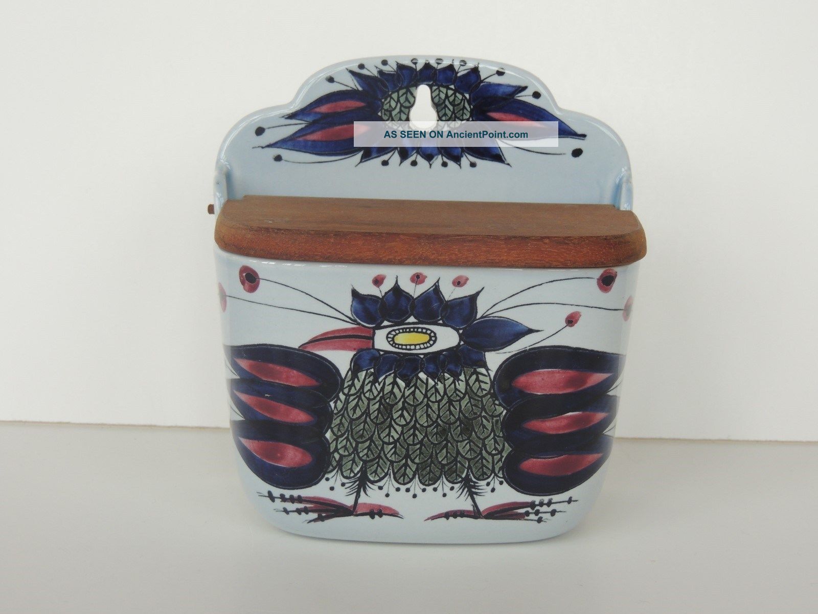 Royal Copenhagen Salt Box Tenera By Beth Breyen Design Midcentury Bird Teak Lid Mid-Century Modernism photo