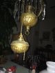 Antique Oil Converted To Elect.  Lamp With Weight Prisms Globe Other Antique Home & Hearth photo 6